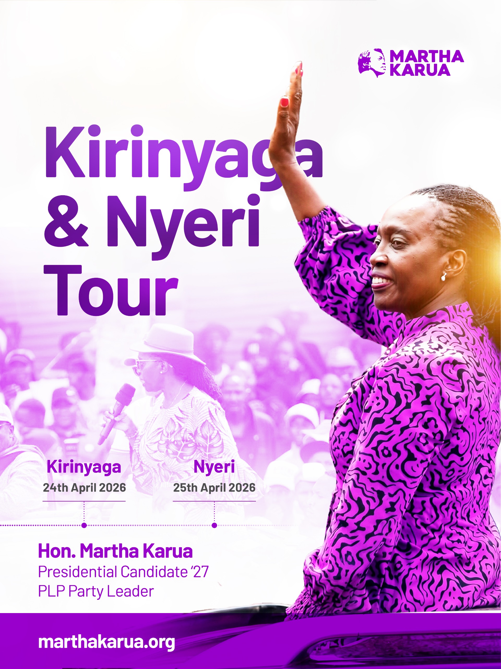 Martha Karua Purple Train Tour - Kirinyaga and Nyeri Edition
